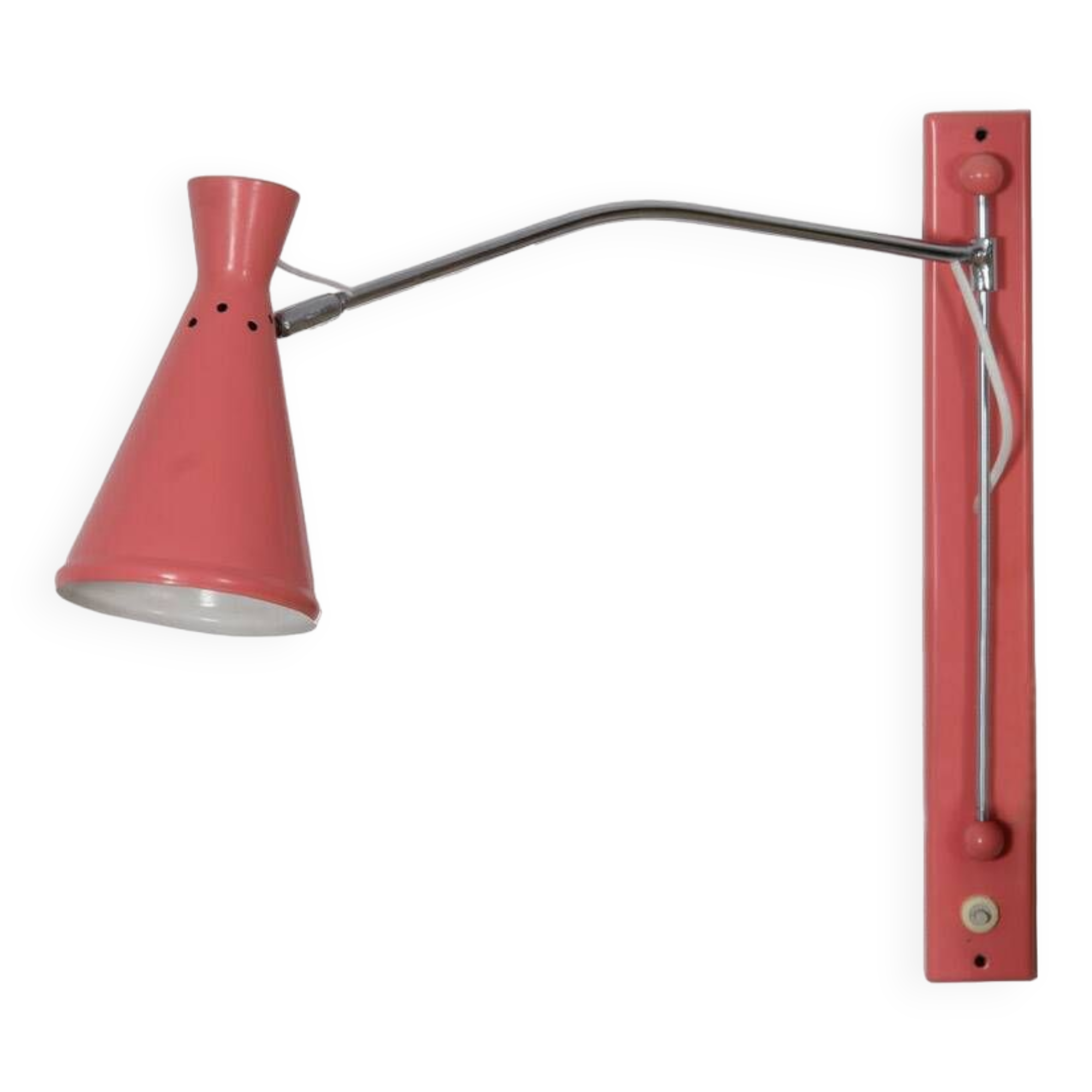 Vintage metal wall lamp, Czech design from the 1960s