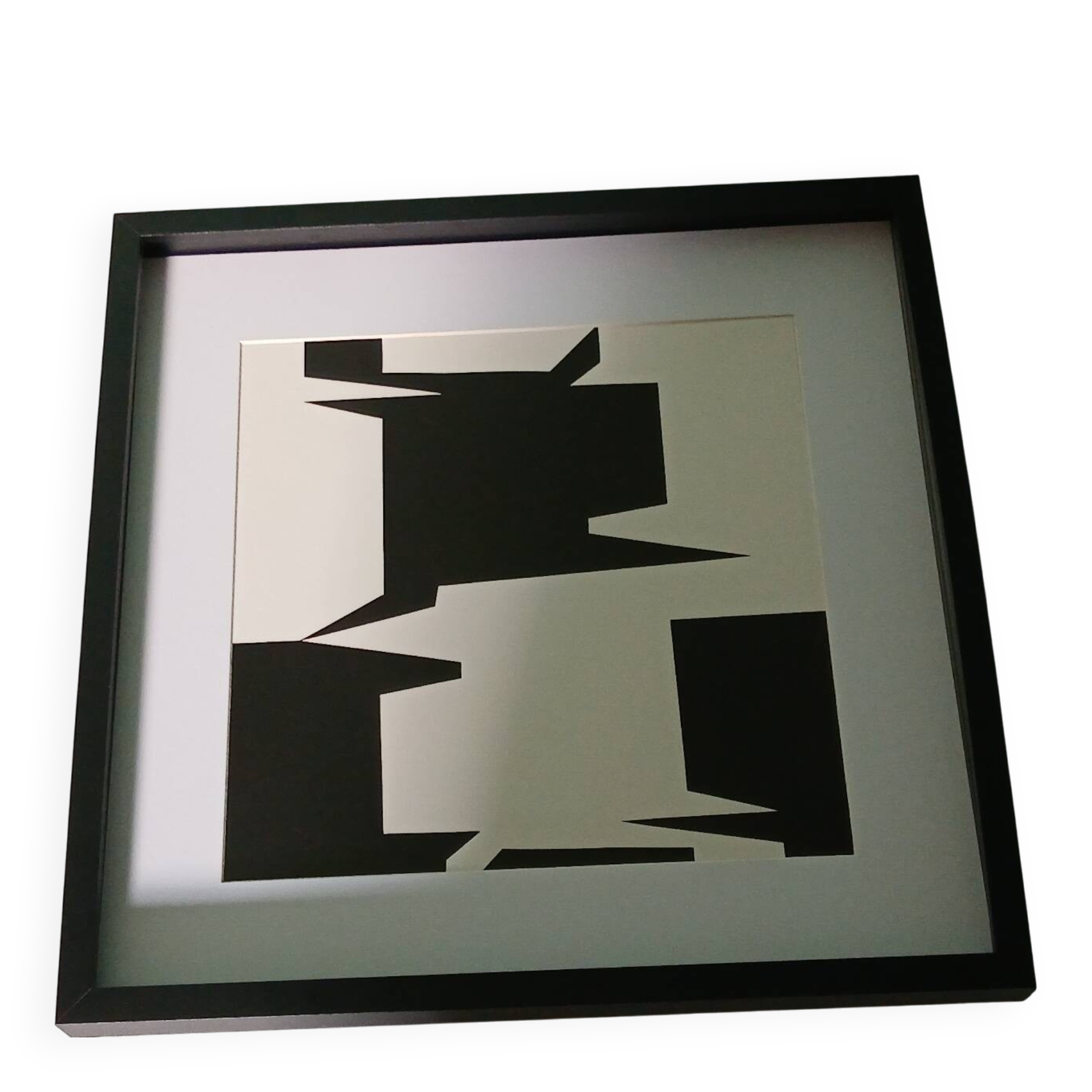 Tableau Vintage Art Optique - Victor Vasarely "Phantom" - Frame 40x40cm