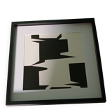 Tableau Vintage Art Optique - Victor Vasarely "Phantom" - Frame 40x40cm