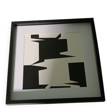 Tableau Vintage Art Optique - Victor Vasarely "Phantom" - Frame 40x40cm