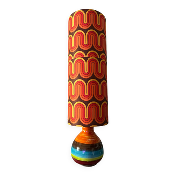 Lamp with handmade lampshade