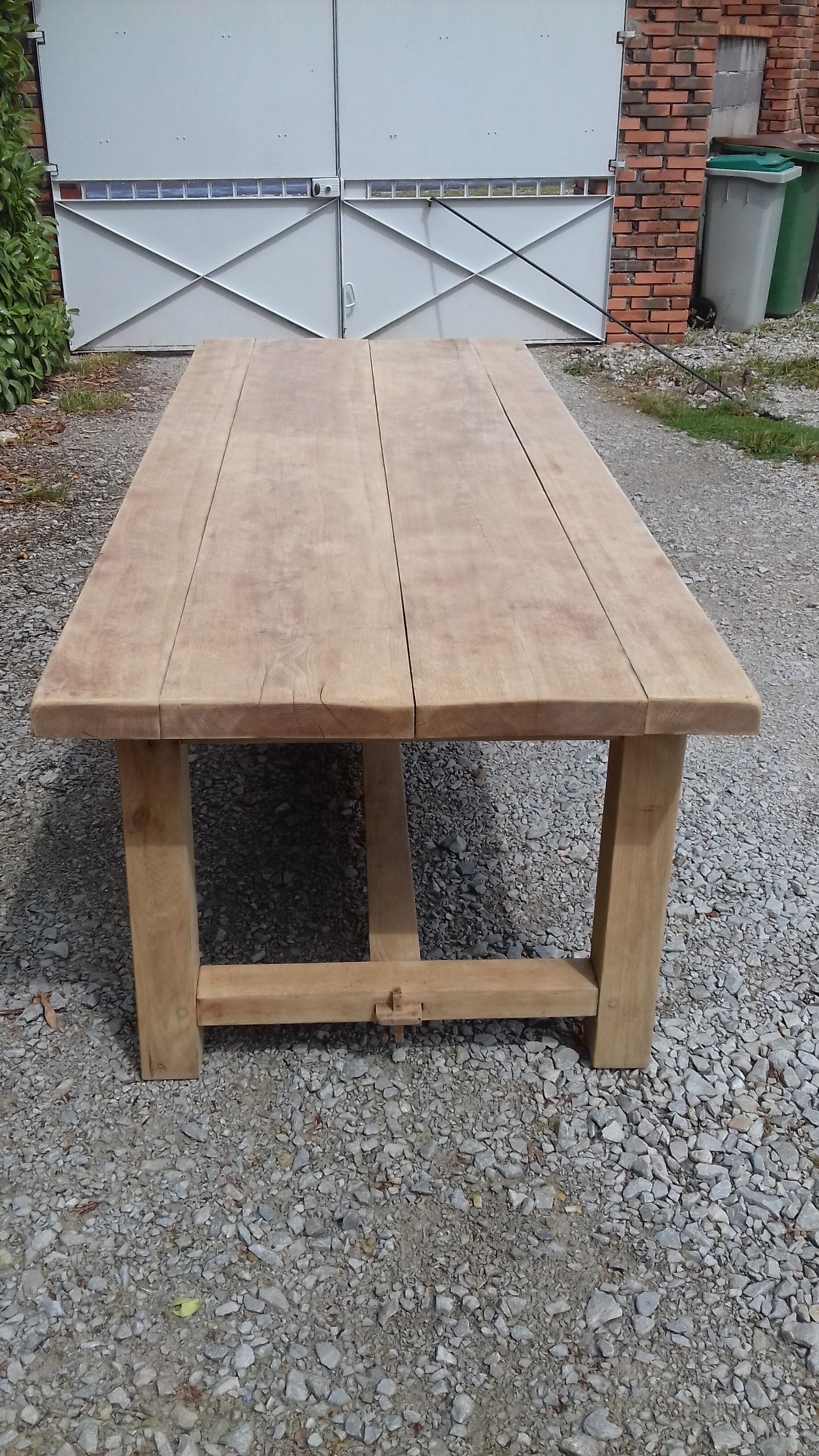 Farm table solid oak raw wood