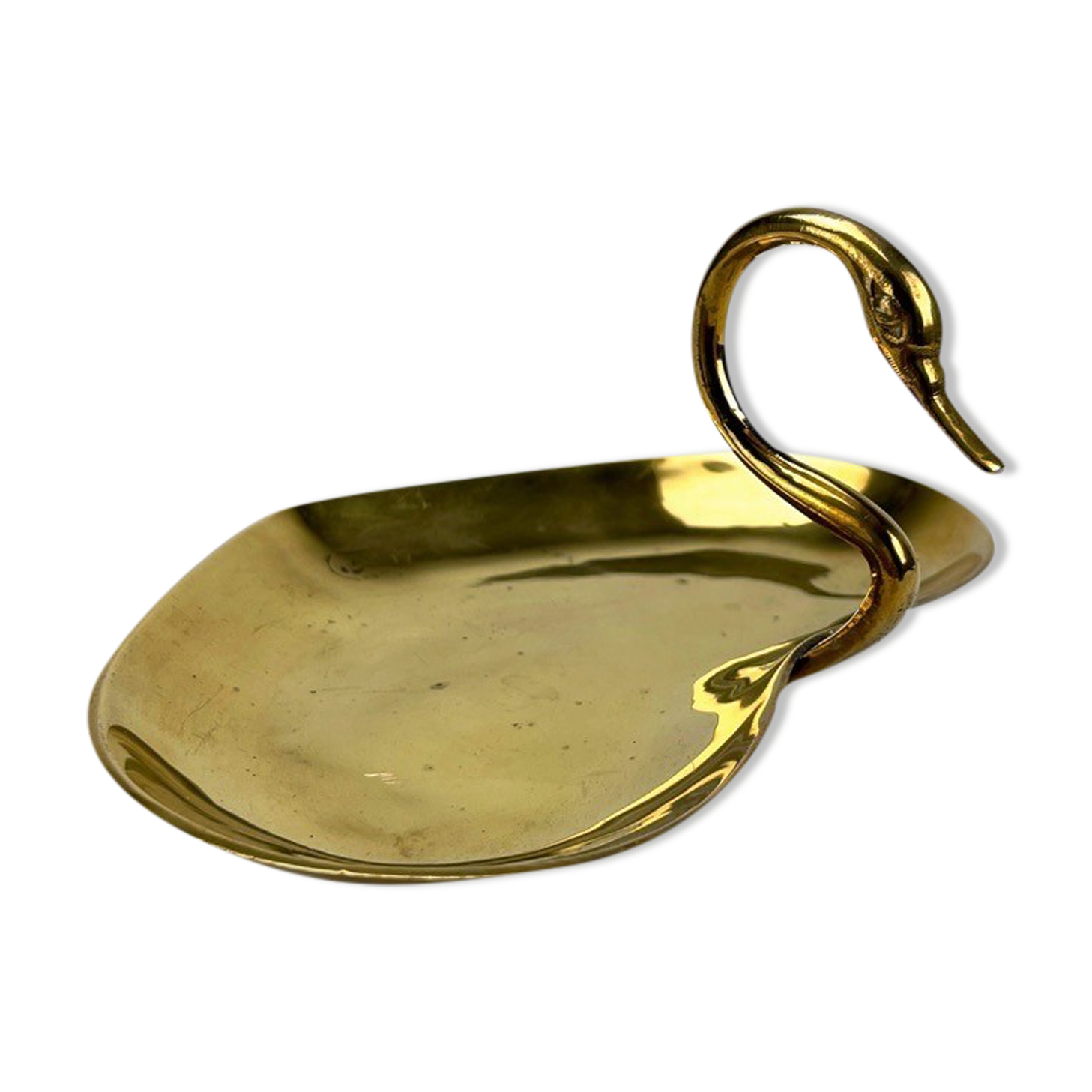 Vintage brass swan pocket cup