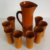 Vintage orangeade service signed Claude Paci, Vallauris, 1970s
