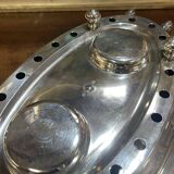 Chauffe plat en métal argenté des années 1930