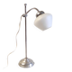 Articulated table lamp in chrome brass and opaline - mid 20th century.