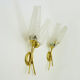 Pair of brass wall light double lights glass tubes. Year 50 60