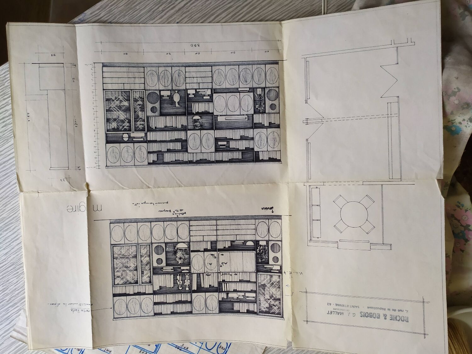 Vintage bookcase jacques hauville