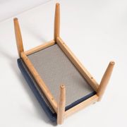 Pair of vintage navy blue wool stools from the mid-20th century, Edmund Homa, 1960s.