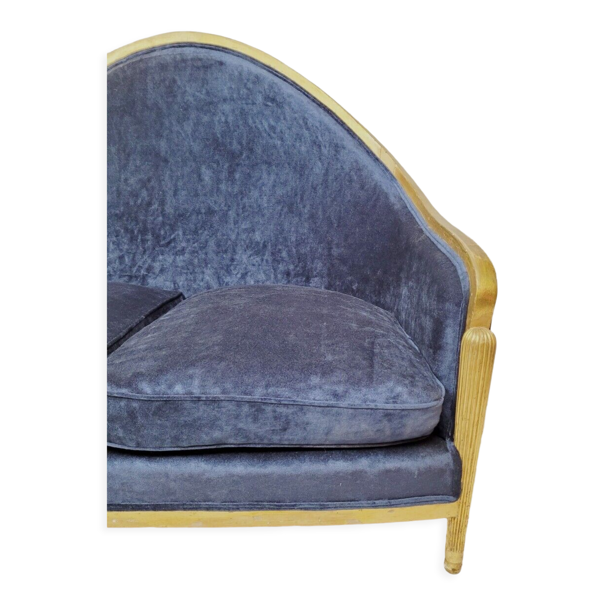 Art deco bench in gilded wood