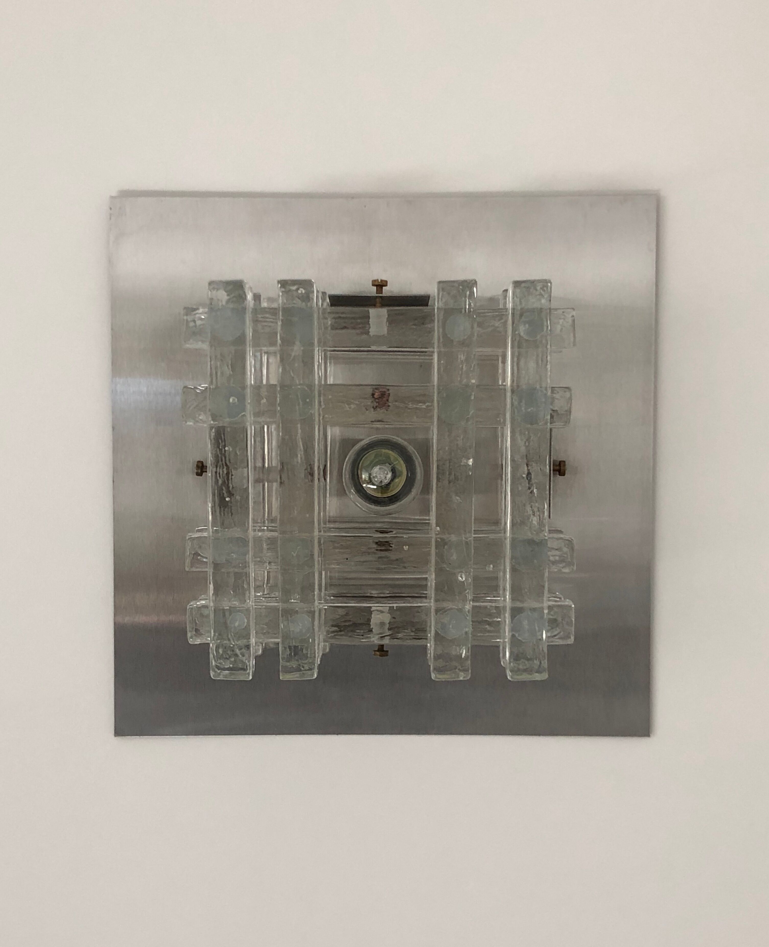 Murano glass wall lamp by albano poli for poliarte, italy 70s