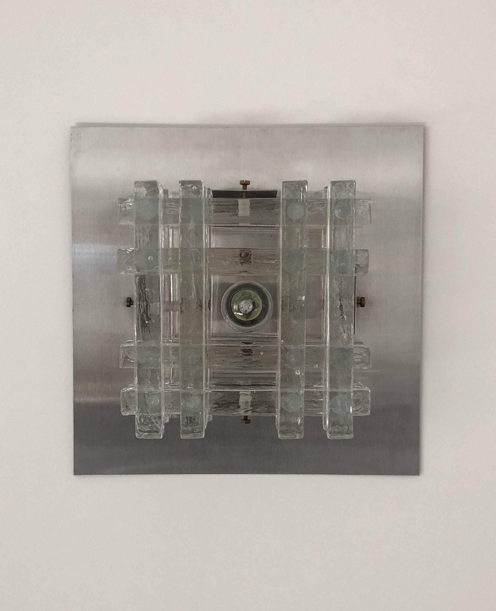 Murano glass wall lamp by albano poli for poliarte, italy 70s