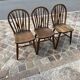 Set of 3 Windsor oak model chairs