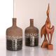 Scandinavian mid-century modern brutalist pottery vases by Hellström for Nittsjö, Sweden, set of 2