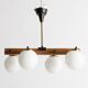 Stilnovo ceiling light Mid-century modern brass and glass Italy 1960s