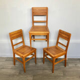 Set of 3 oak chairs from the 50s reconstruction period