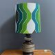 Ceramic table lamp green shade by  Hustadt-leuchten 1970s