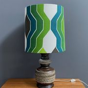 Ceramic table lamp green shade by  Hustadt-leuchten 1970s