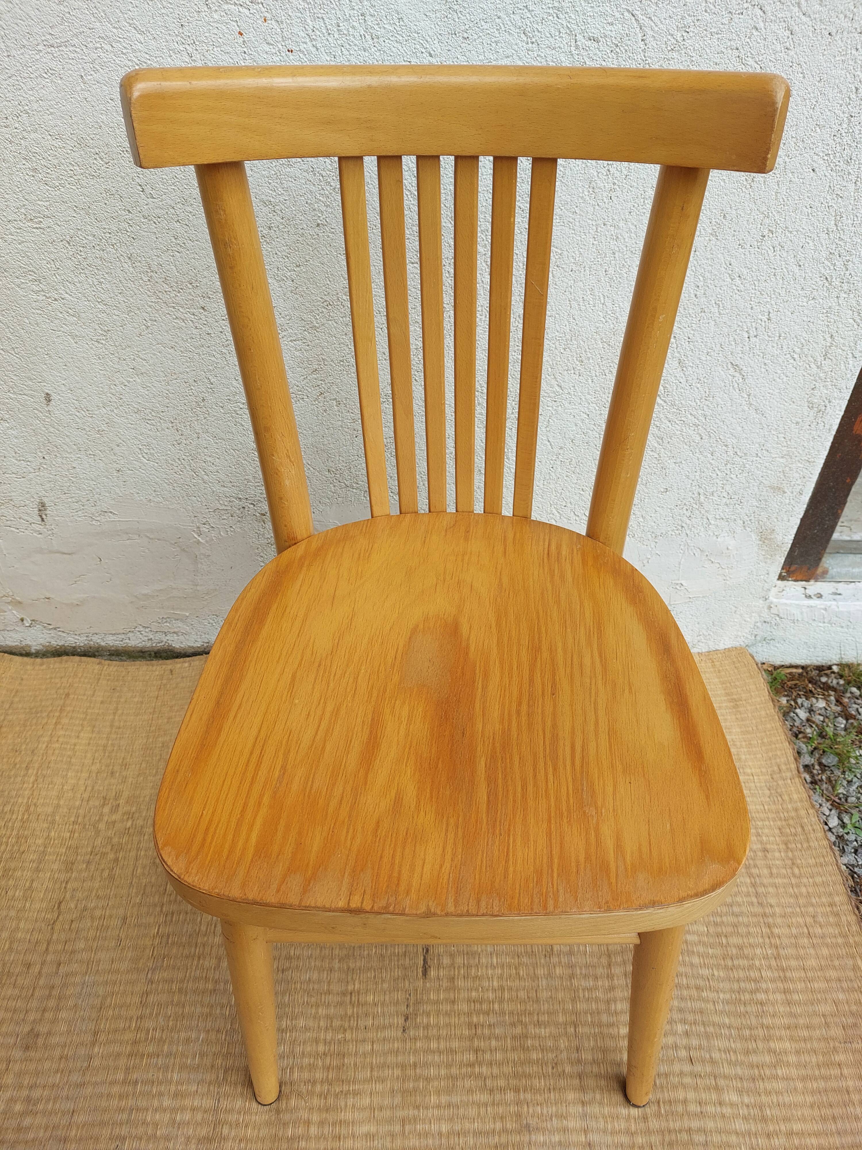4 light wood bistro chairs