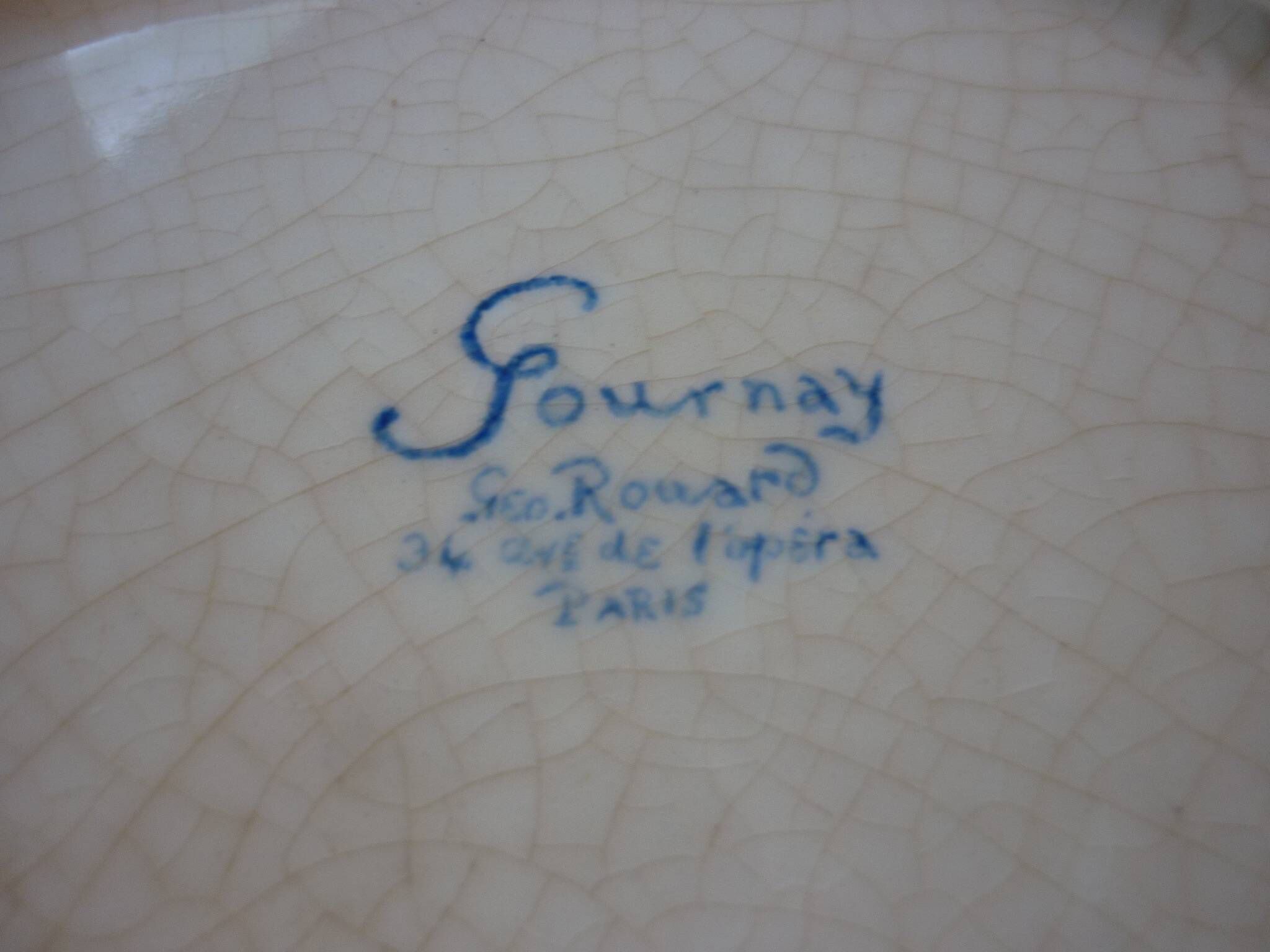 Round dish 32.5 cm Gournay signed M. Goupy for MAISON ROUARD
