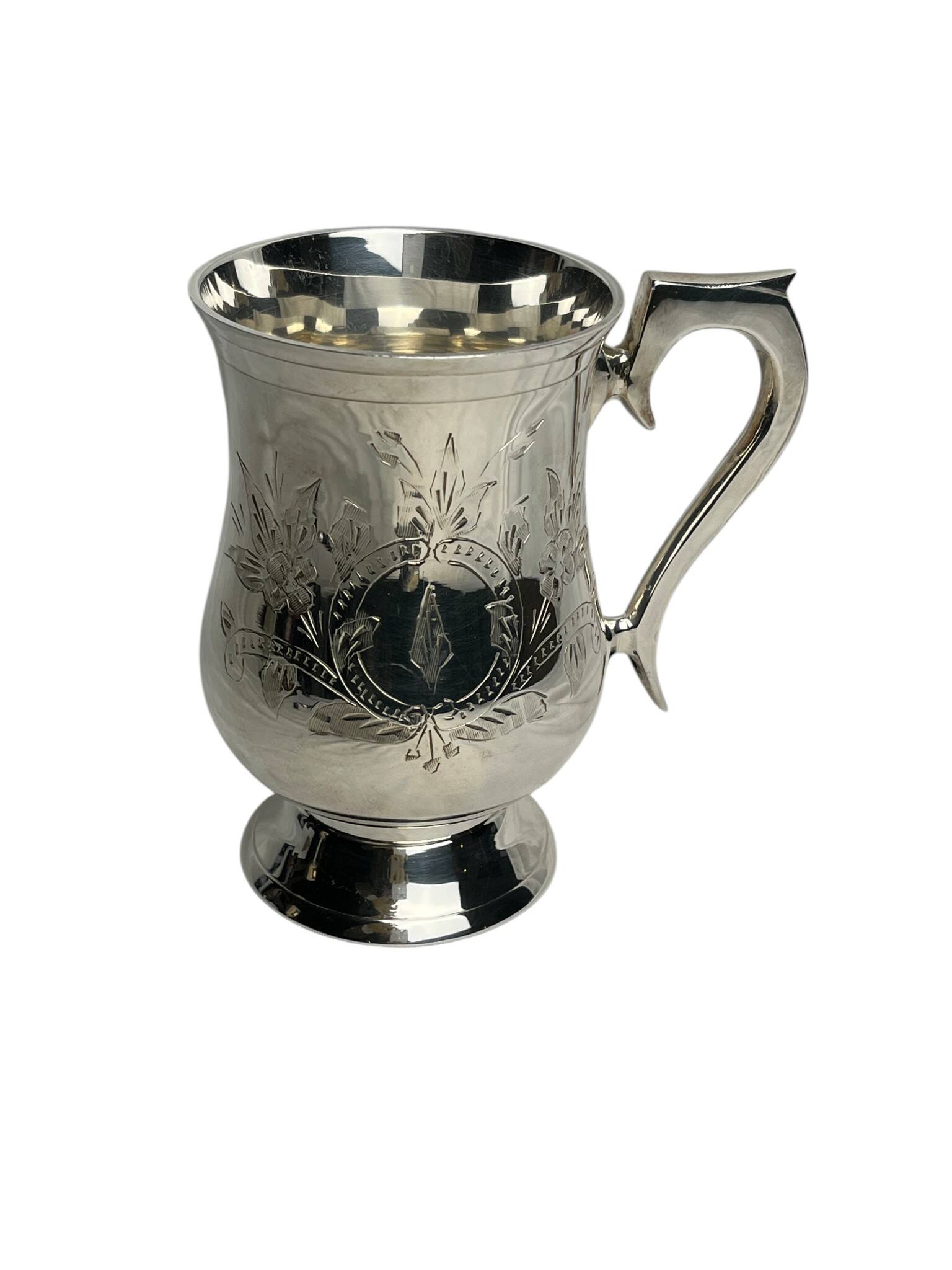 Tableware, silver-plated mug cup from the 20th century.