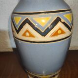 Enamelled vase with geometric patterns
