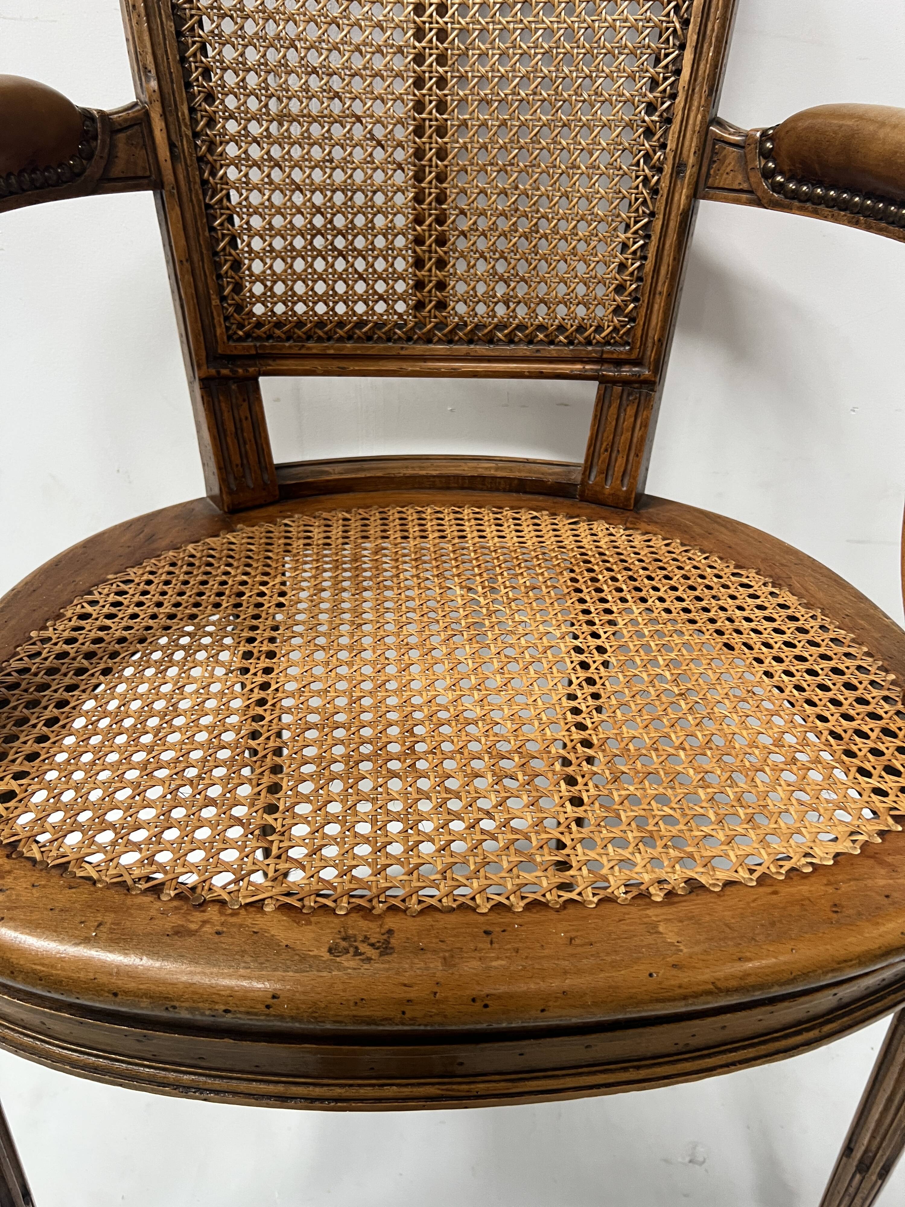 Louis XVI style office chair in stained beech