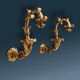 Paire de supports de lanternes baroques anciens en bois doré, Italie, XVIII Century