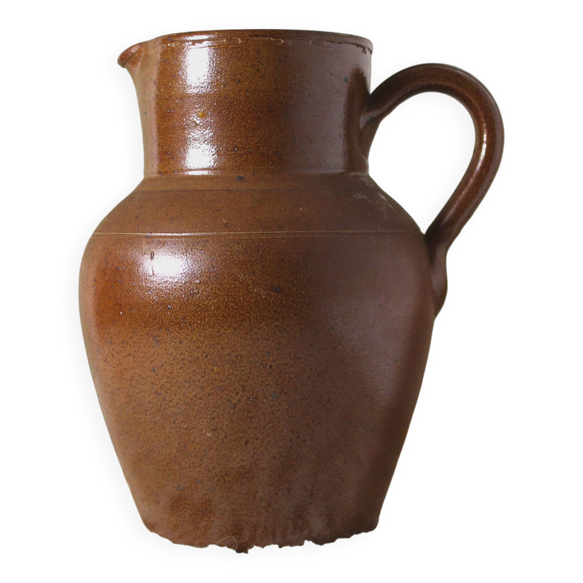 Berry Stoneware Pitcher - Handmade - French - Vintage