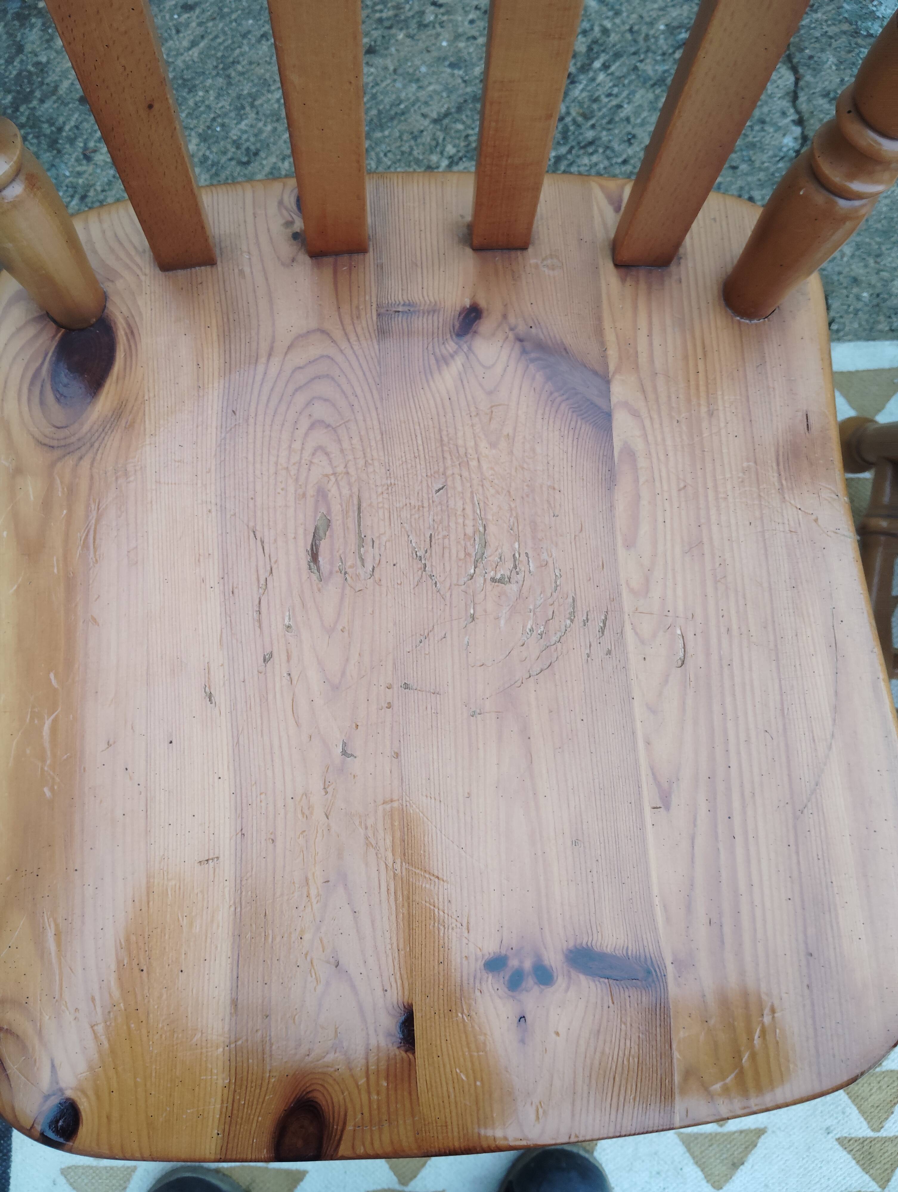 Set of 6 western bistro chairs, including 2 with armrests.