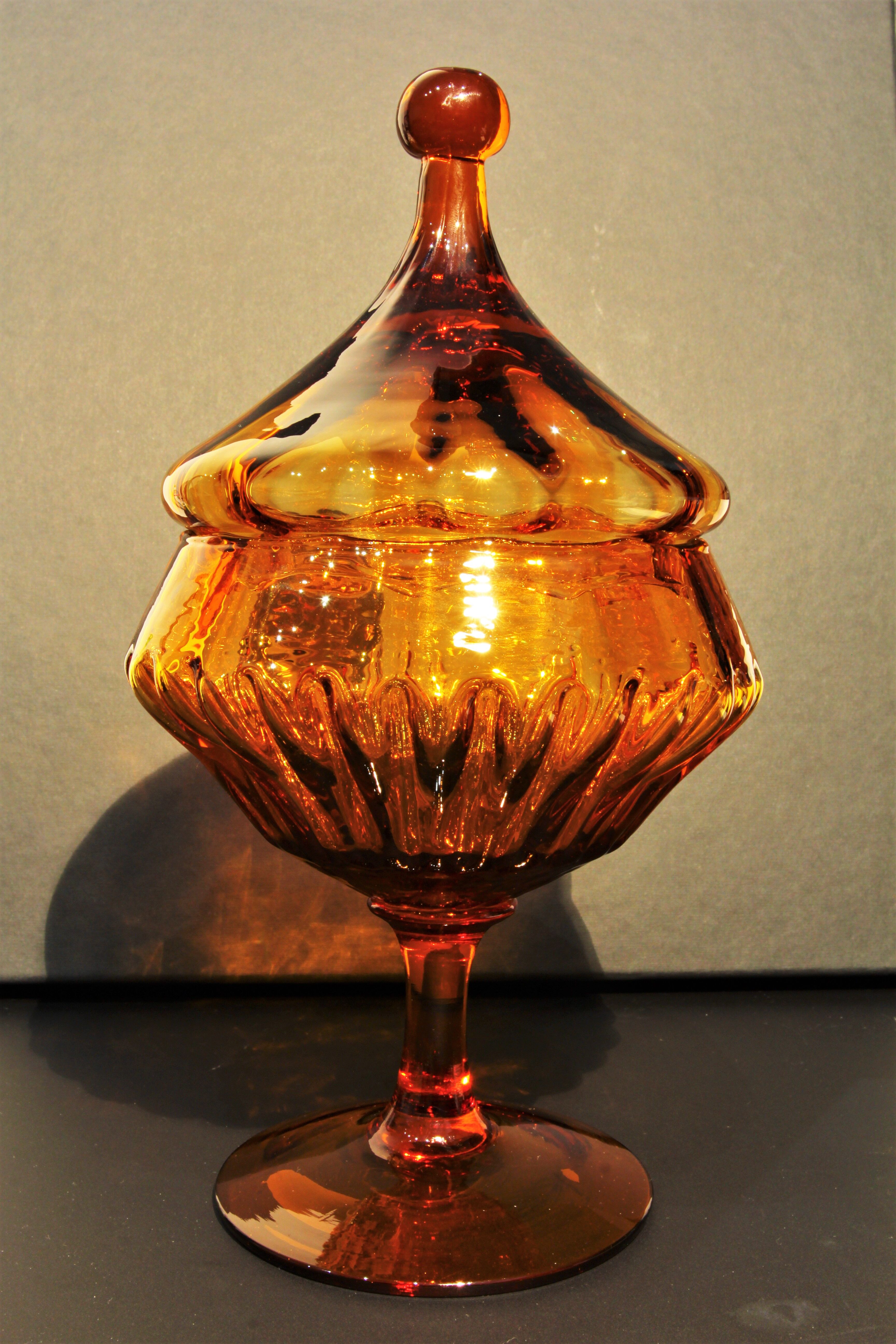 Large orange Bohemian crystal candy maker