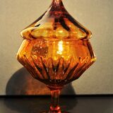 Large orange Bohemian crystal candy maker