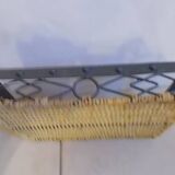 Wicker and iron serving tray