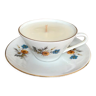 Natural soy wax candle and antique porcelain cup