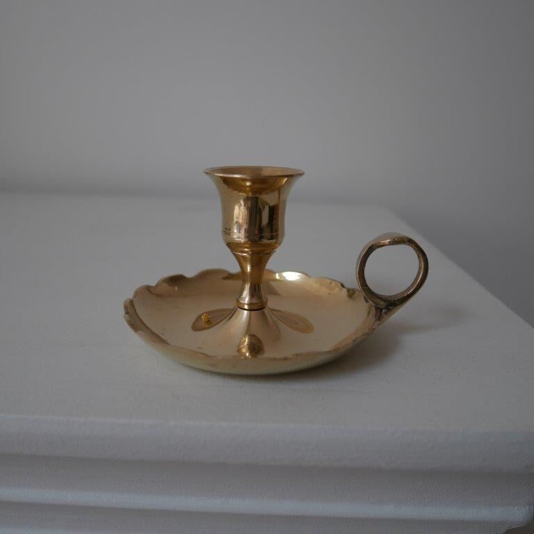 Brass candlesticks, cellar rat models