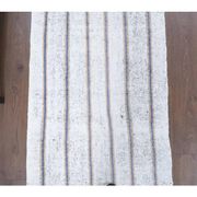 Vintage Turkish Hand-Knotted Wool Cotton White Kilim Runner Rug 76x239