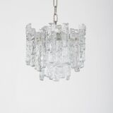 Chandelier with 'ice glass' by Kalmar Franken, 1960s