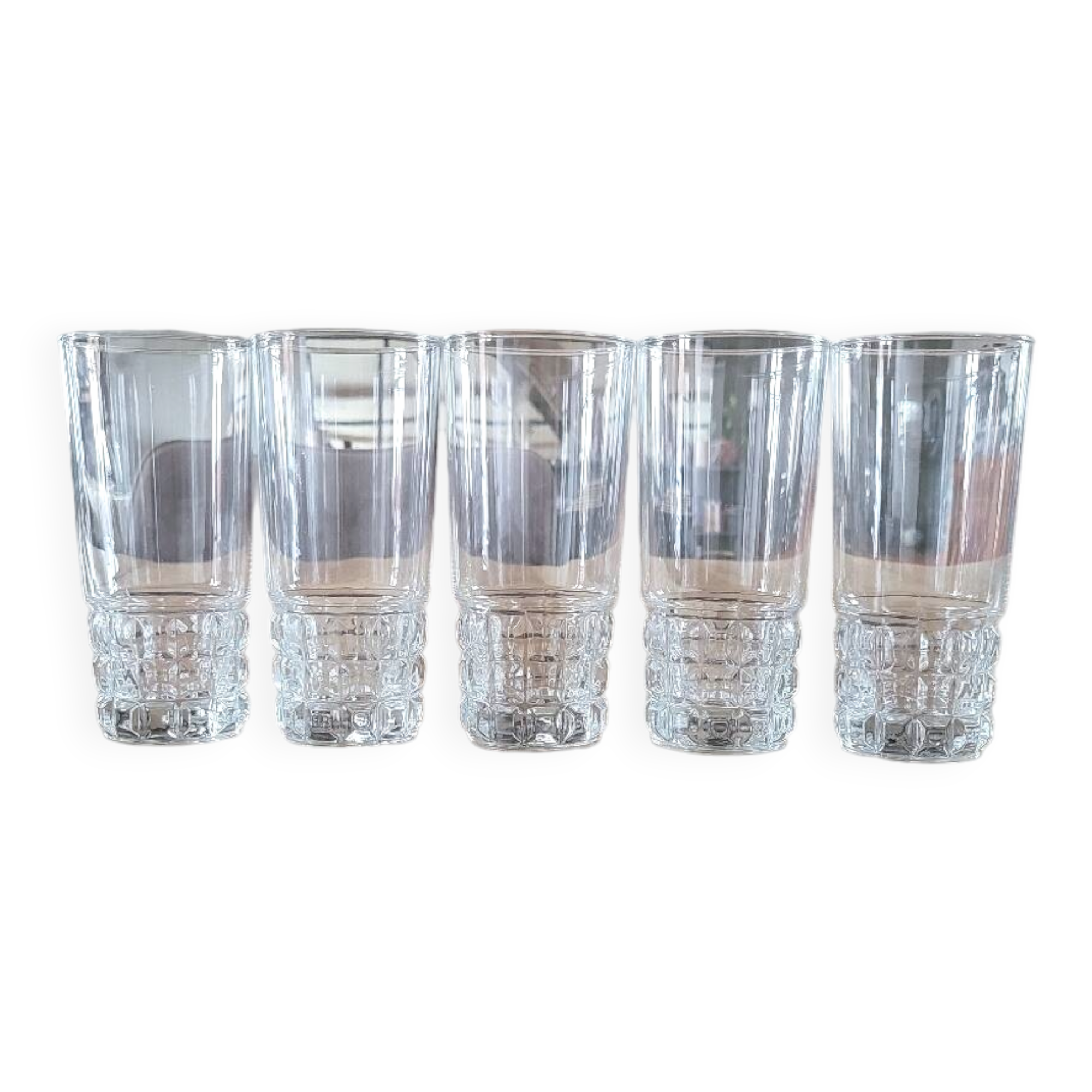 5 vintage BP Bormioli glasses