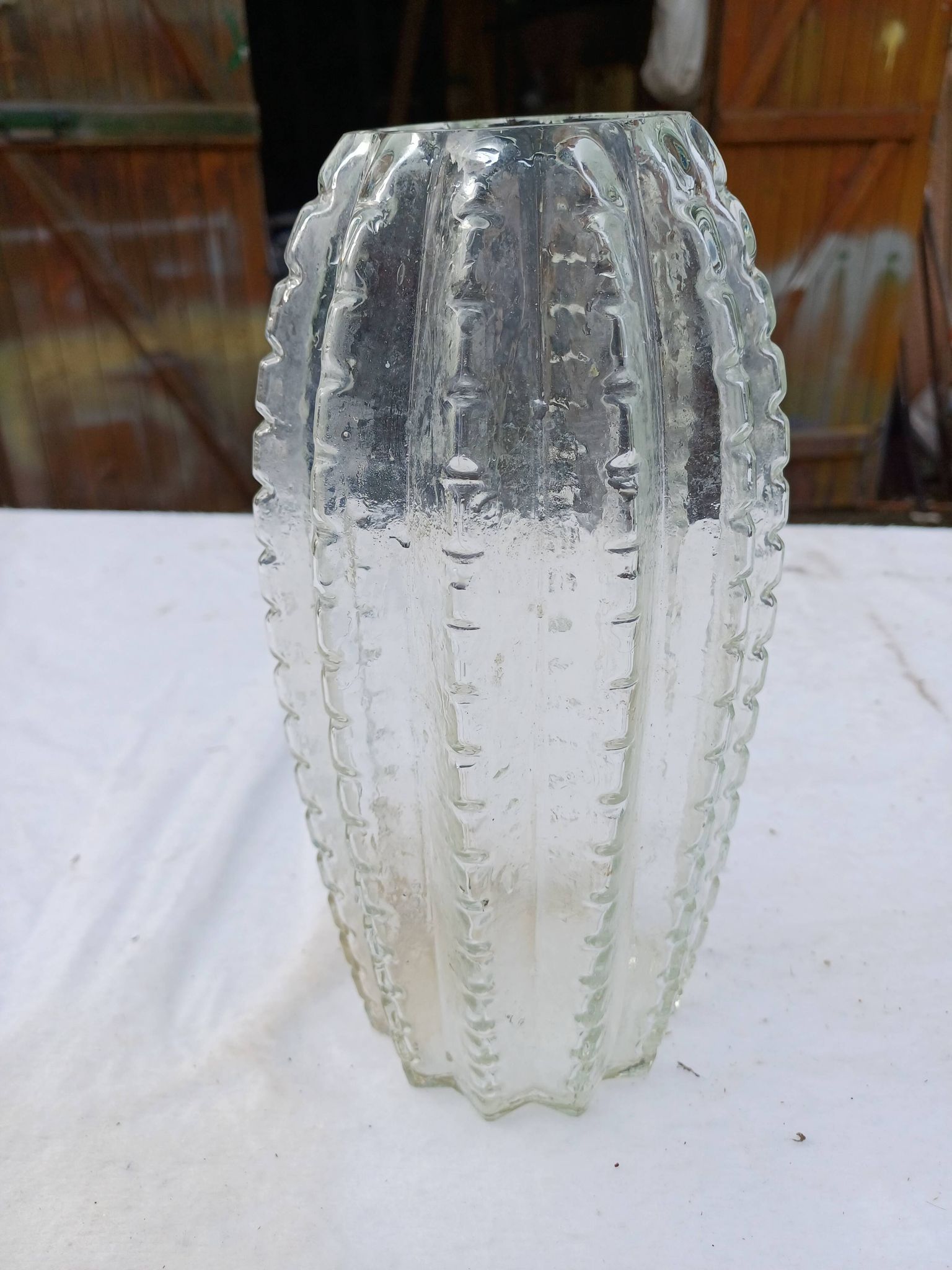 Vase année 60 en verre granité