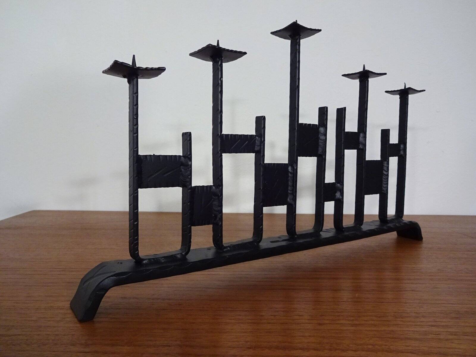Brutalist Iron Candleholder, 1960s