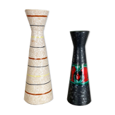 Ensemble de deux vases de lave grasse en poterie « Multi-Color » par Scheurich, Allemagne, années 1970