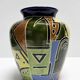 Glazed ceramic vase with Africanist decoration, France 1980s.