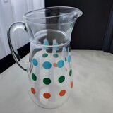 Vintage water carafe with screen-printed pastilles