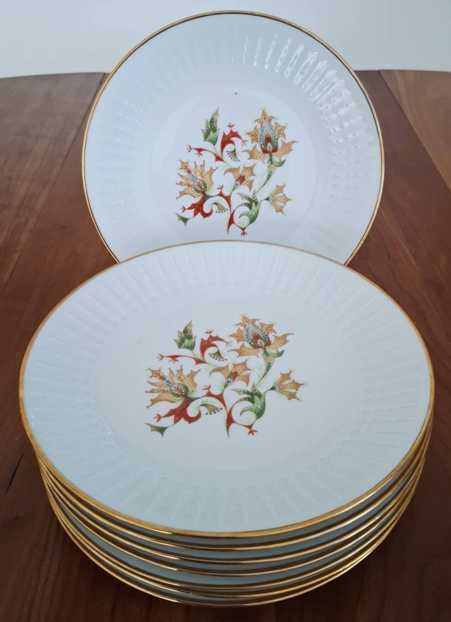 Fernand Deshoulières Chauvigny Porcelain Dinner Plates