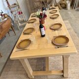 Solid oak farmhouse table with extensions