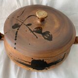 Service dish enamelled sandstone Pottery of the Vallauris Dove