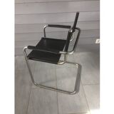 Pair of chrome/black hanging chassis chairs