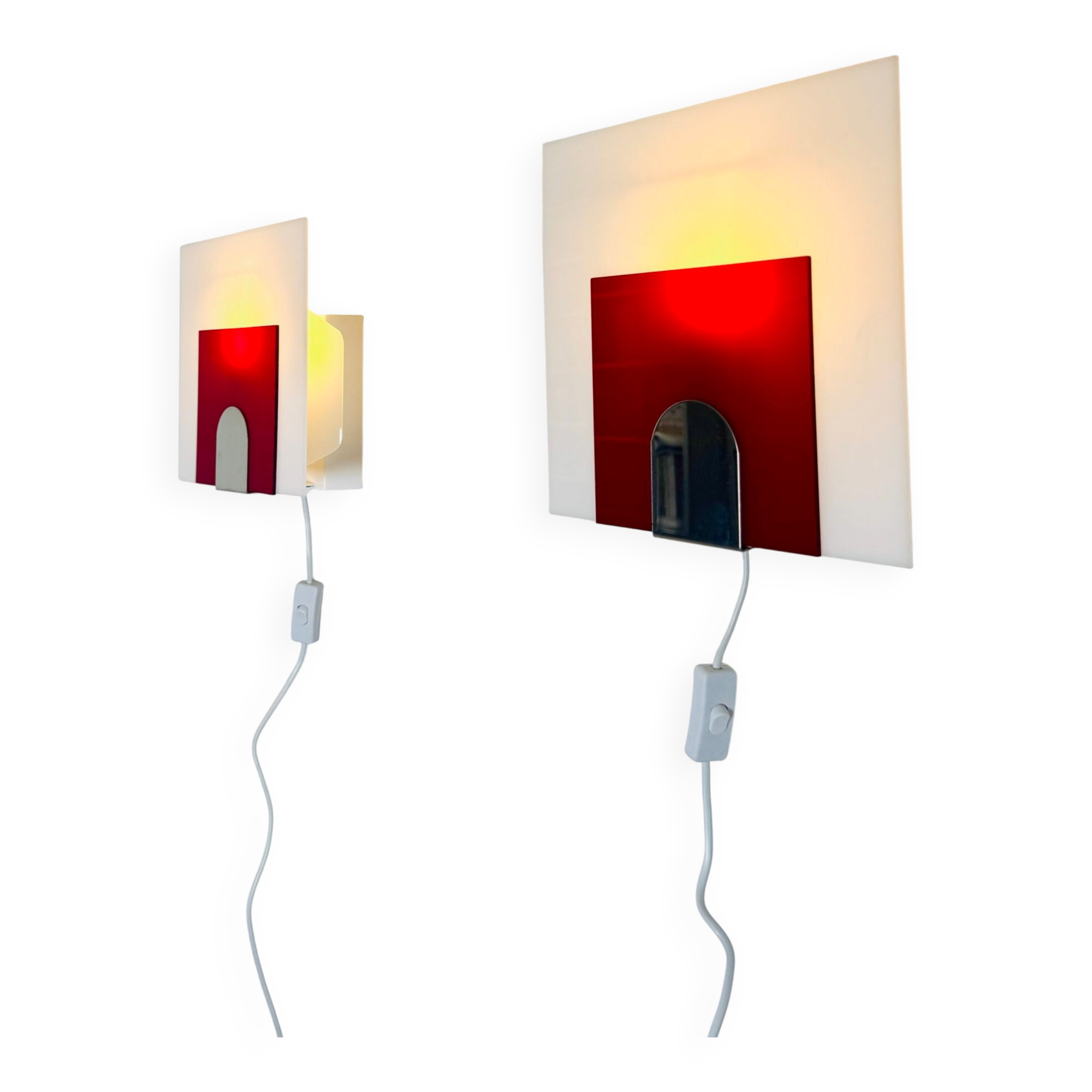 Minimalist Postmodern Wall Lights by Nafa Nybro Armaturfabrik, Sweden 1980s