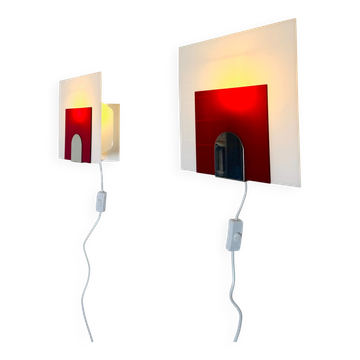 Minimalist Postmodern Wall Lights by Nafa Nybro Armaturfabrik, Sweden 1980s