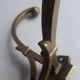 Patère double bronze porte manteau chapeau 4 crochets ancienne